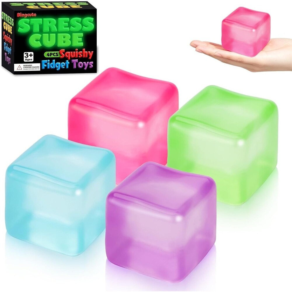 4 Glow in The Dark Stress Cubes.